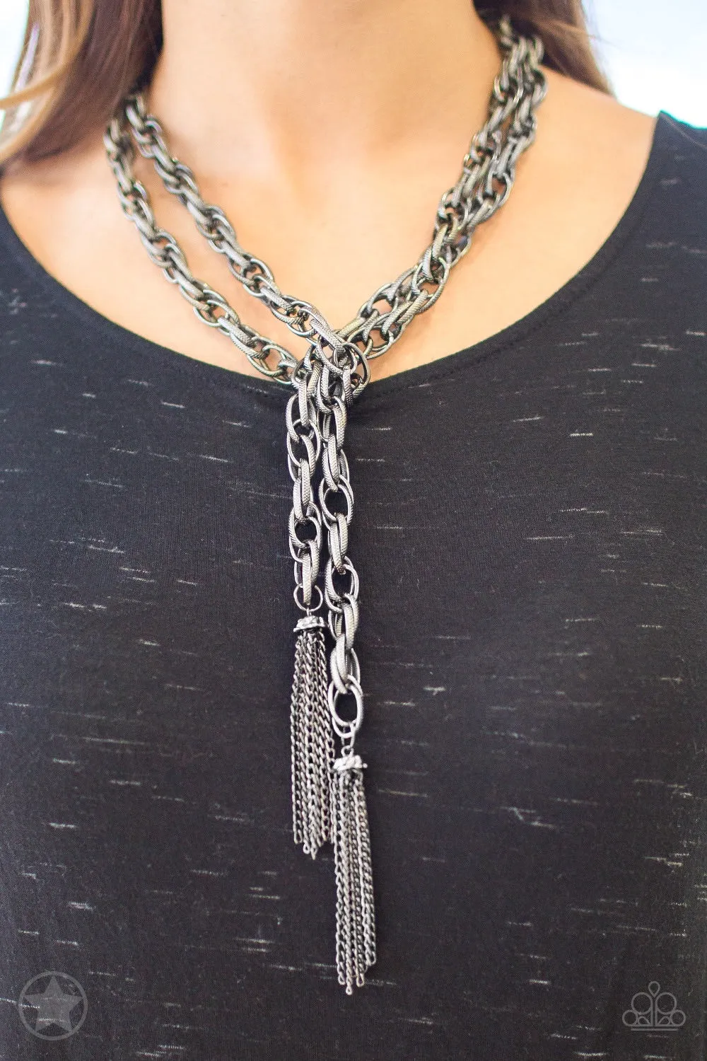 SCARFed for Attention Gunmetal-Necklace