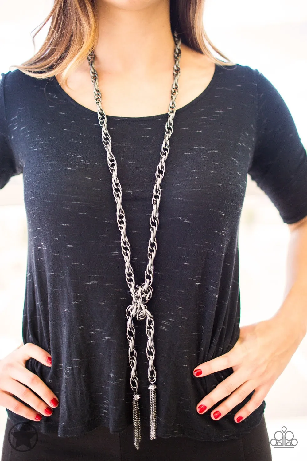 SCARFed for Attention Gunmetal-Necklace