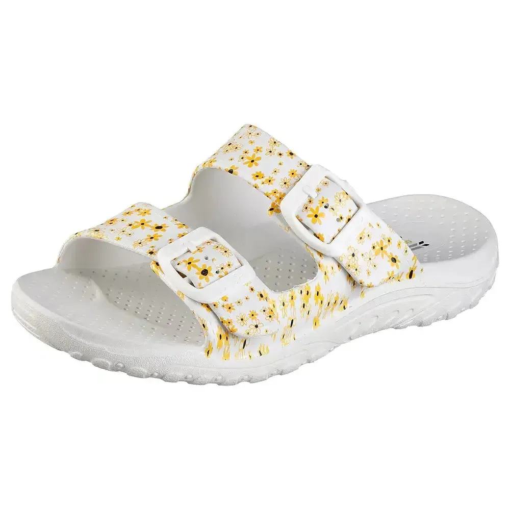 SKECHERS Women's Reggae-Lil Daisies Slipper (White)