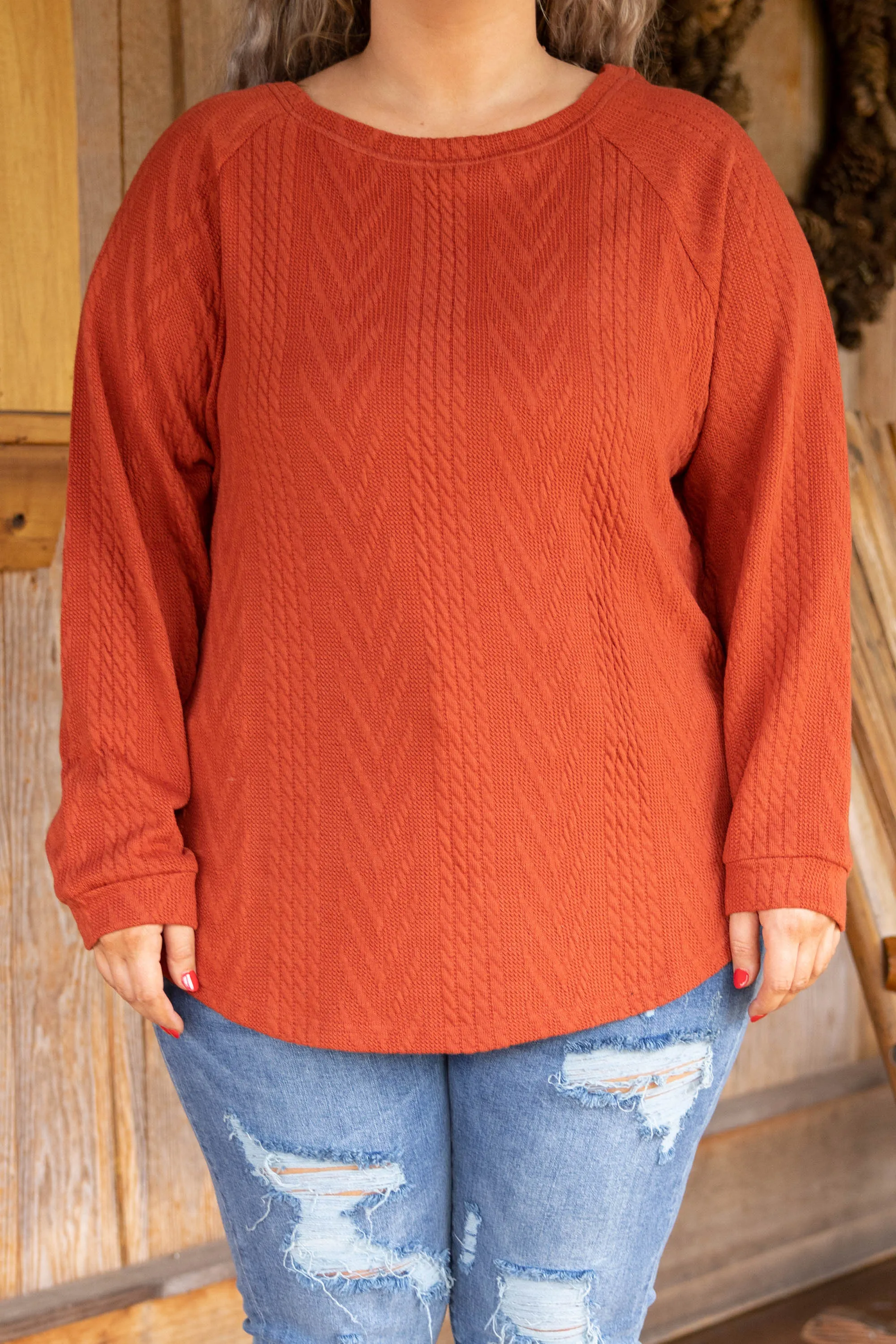 Slouchy Cableknit, Rust