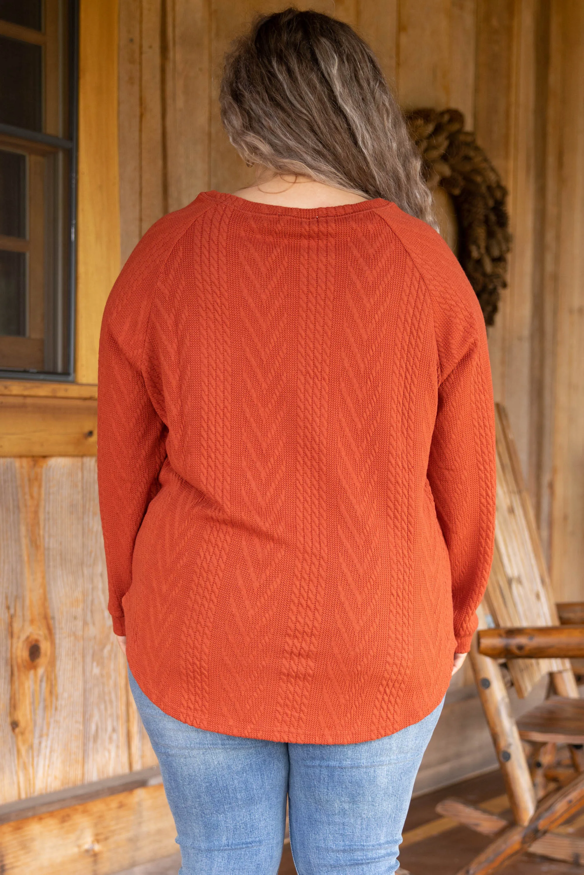 Slouchy Cableknit, Rust