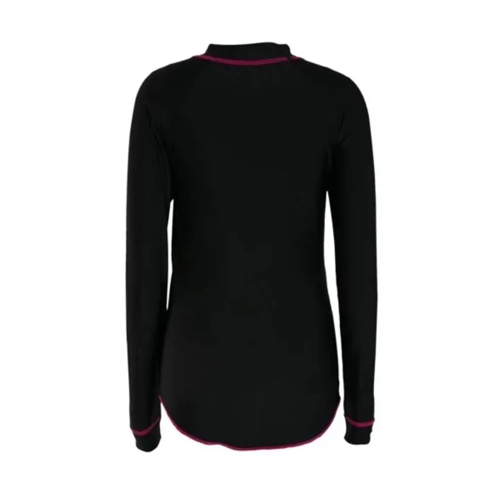 Speedo Girl's Long Sleeve Suntop (Black/Electric Pink)