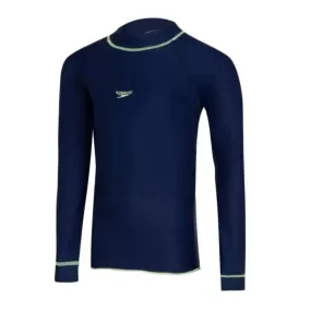 Speedo Girl's Long Sleeve Suntop (Navy/Bright Zest)