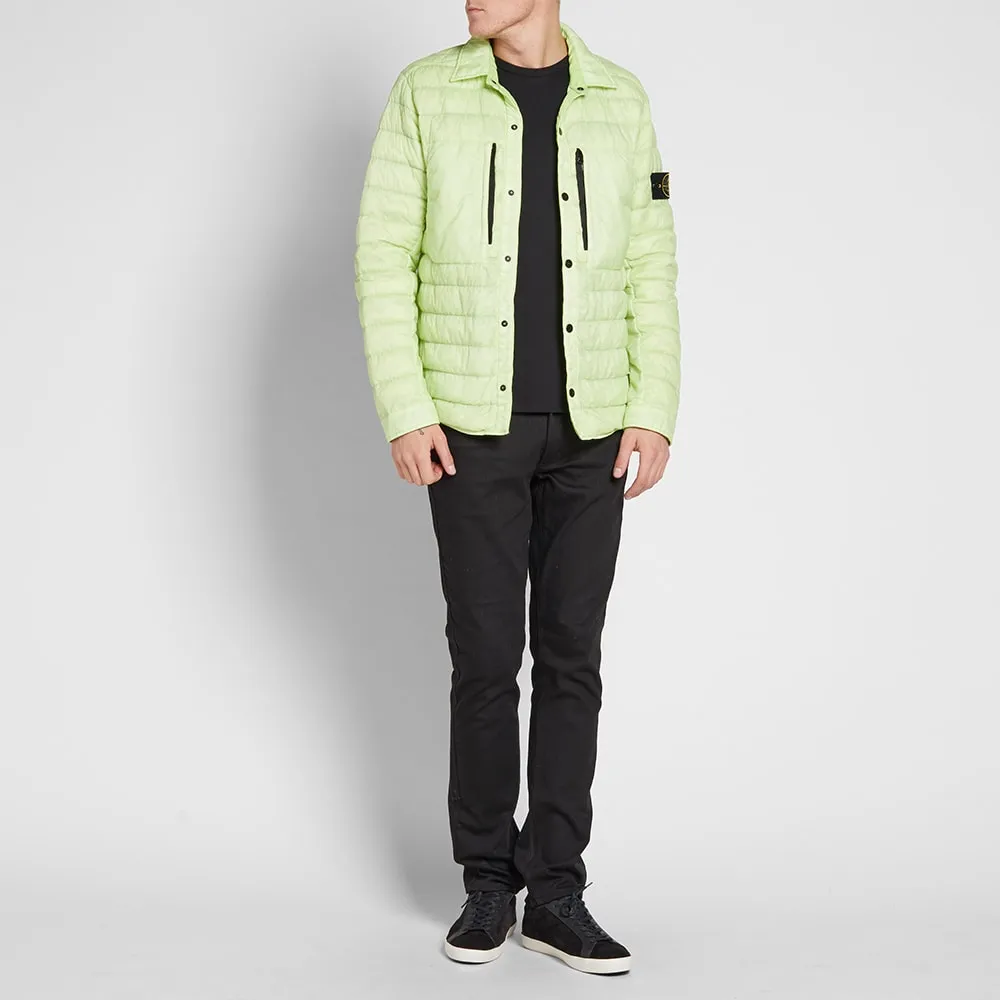 Stone Island Garment Dyed Micro Down Shirt JacketPistacchio