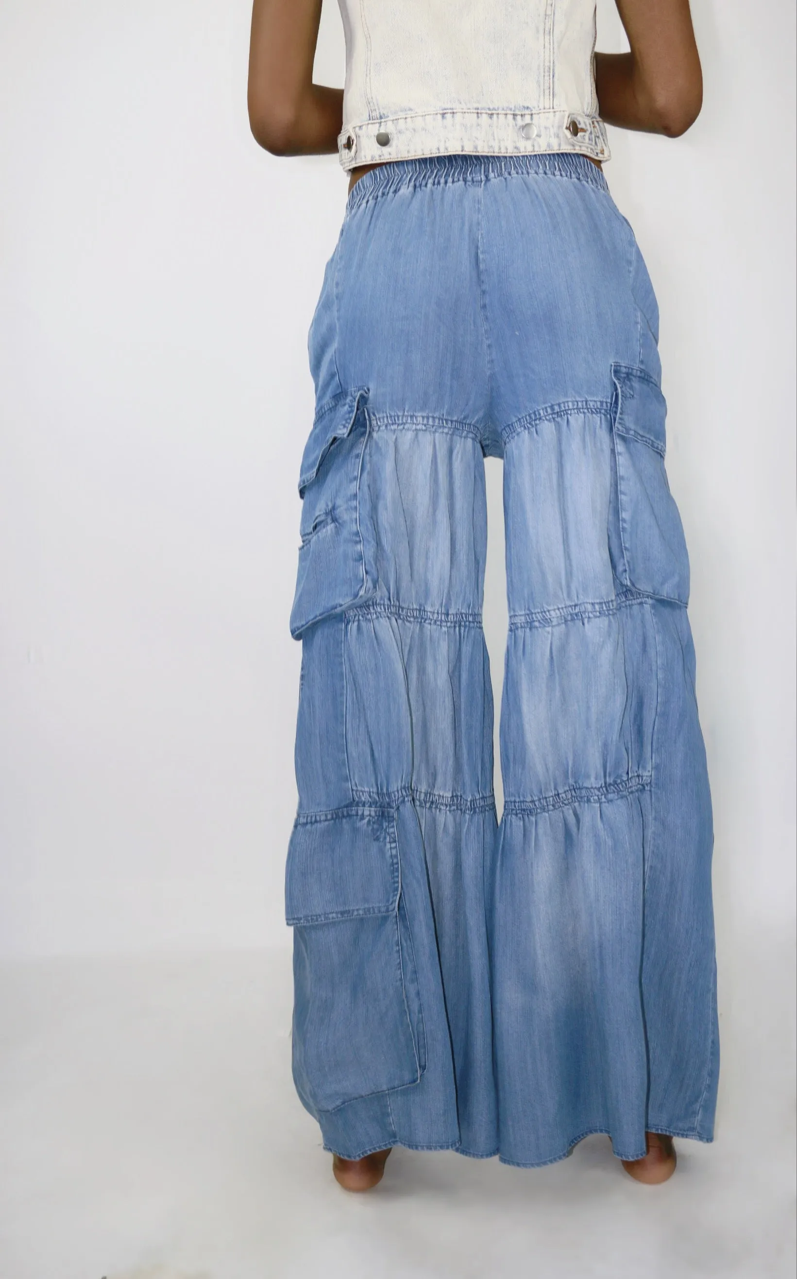 Tempess Tiered Denim Pants