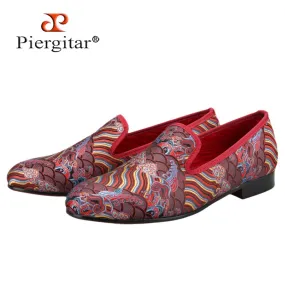 Traditional Jacquard Silk Handmade Slip-On Smoking Slippers