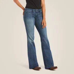 Trouser Mid Rise Stretch Outseam Ella Wide Leg Jean