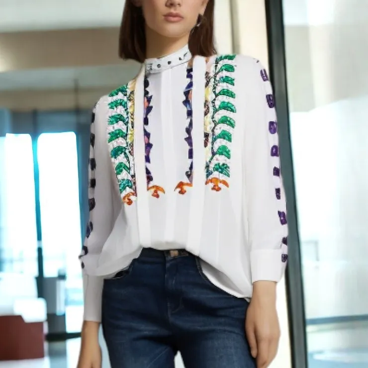 VALENTINO  |Embroidered Cotton Popeline Shirt