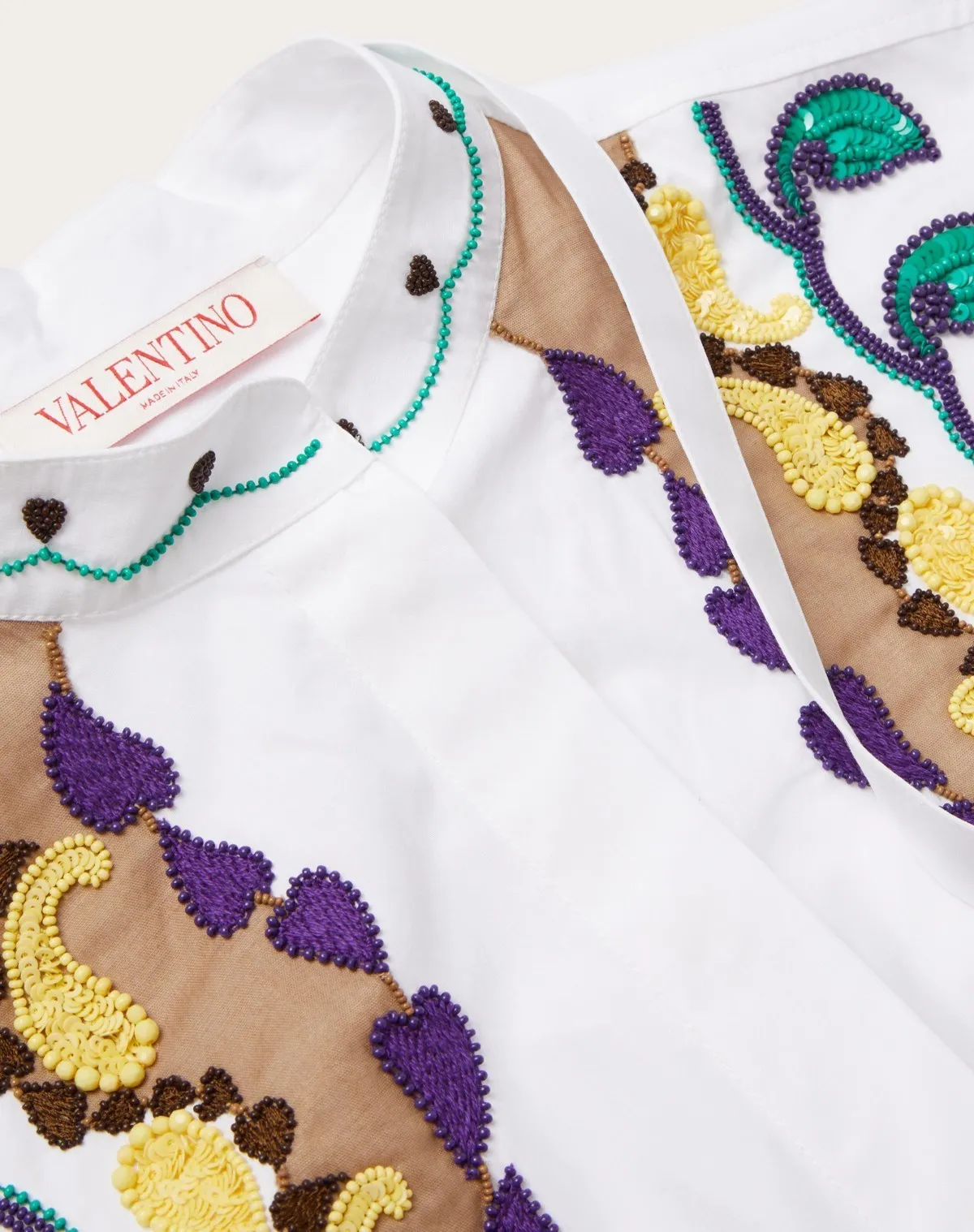 VALENTINO  |Embroidered Cotton Popeline Shirt