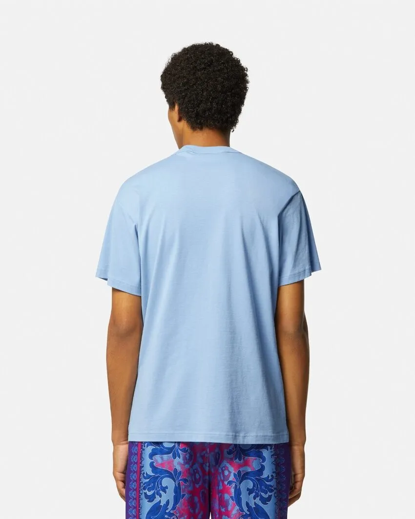 VERSACE JEANS  |Crew Neck Pullovers Street Style Plain Cotton Short Sleeves