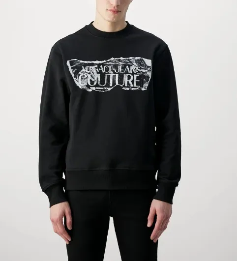 VERSACE JEANS  |Crew Neck Pullovers Unisex Street Style Long Sleeves Plain