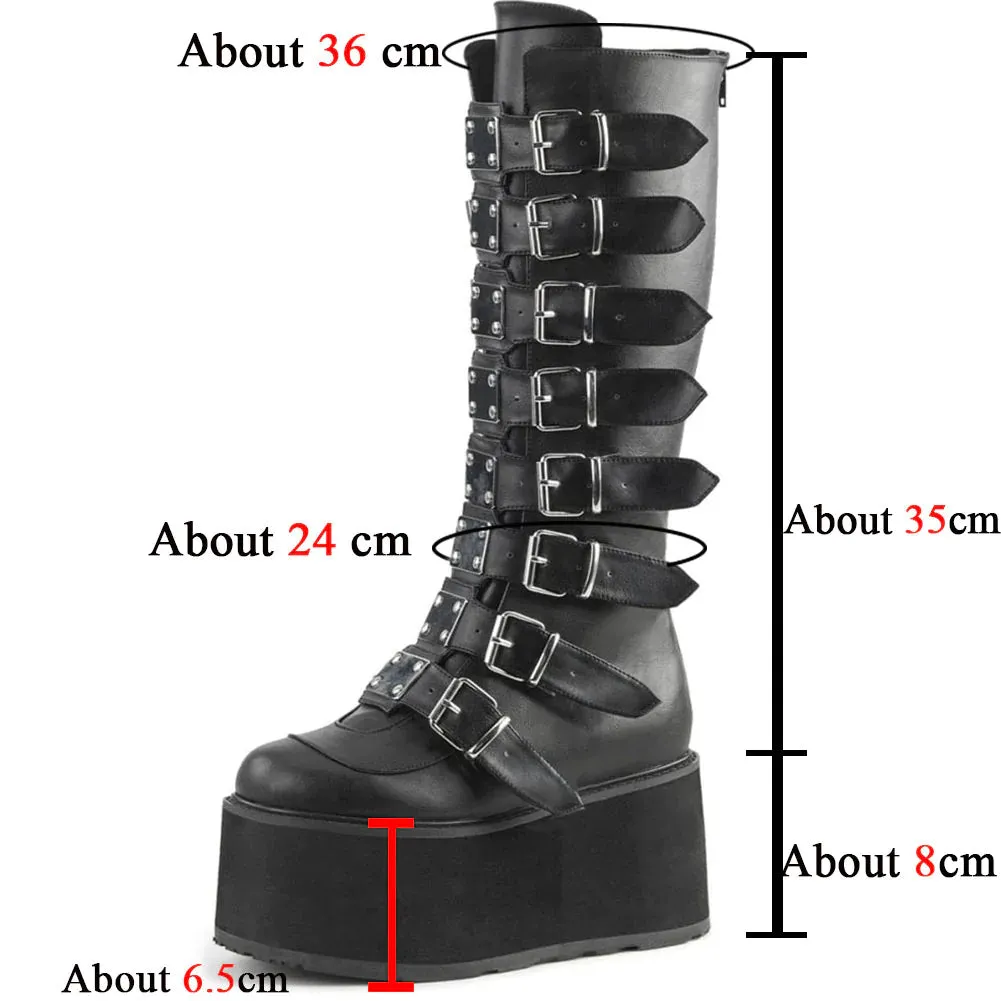 Women's Handmade Autumn Solid Zipper Fashion Buckle Mid Calf Boots