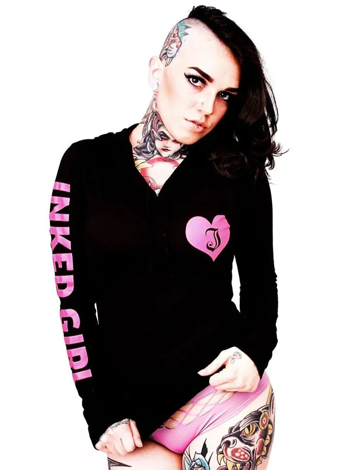 Women's Inked Girls Long Sleeve Hooded Tee