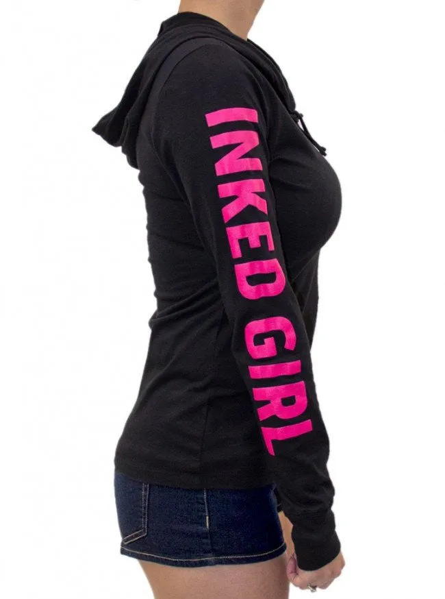 Women's Inked Girls Long Sleeve Hooded Tee