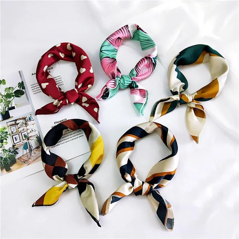 Women's Square All Match Scarf Elegant Floral Summer Head Hair Neckerchief