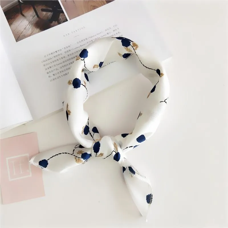 Women's Square All Match Scarf Elegant Floral Summer Head Hair Neckerchief