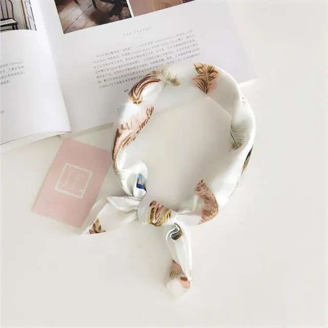 Women's Square All Match Scarf Elegant Floral Summer Head Hair Neckerchief