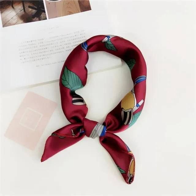 Women's Square All Match Scarf Elegant Floral Summer Head Hair Neckerchief