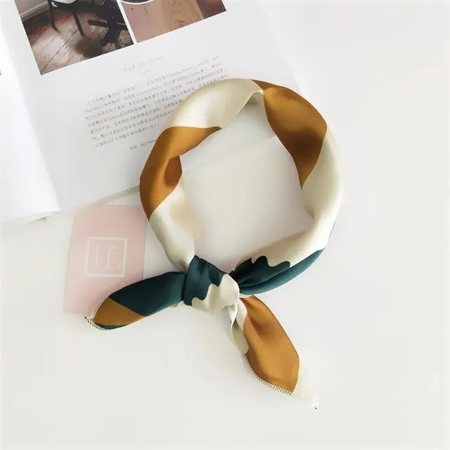 Women's Square All Match Scarf Elegant Floral Summer Head Hair Neckerchief