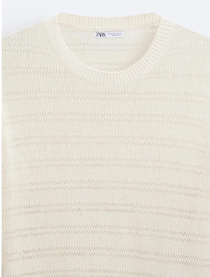 ZARA  |Long Sleeves Plain Cotton Sweaters